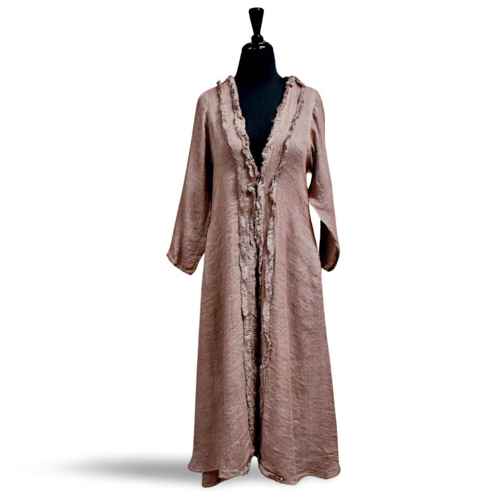NEW NAMSAR women's linen duster in taupe